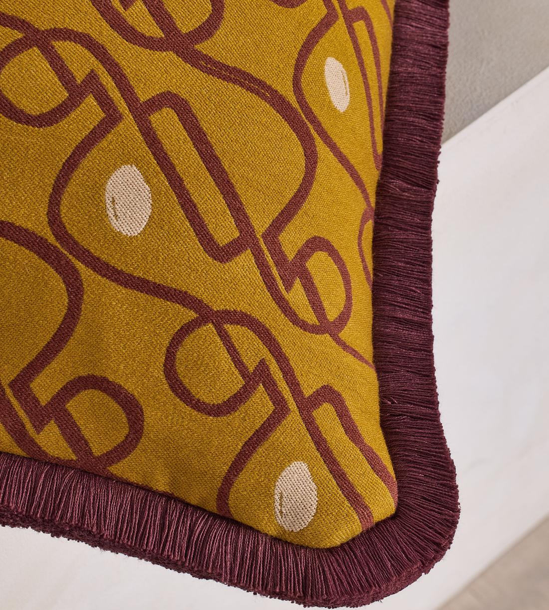 Tilney Square Cushion - Ochre - Images - Image 5