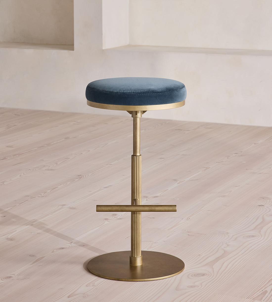Wardell Barstool - Velvet - Grey Blue - US - Listing - Image 1