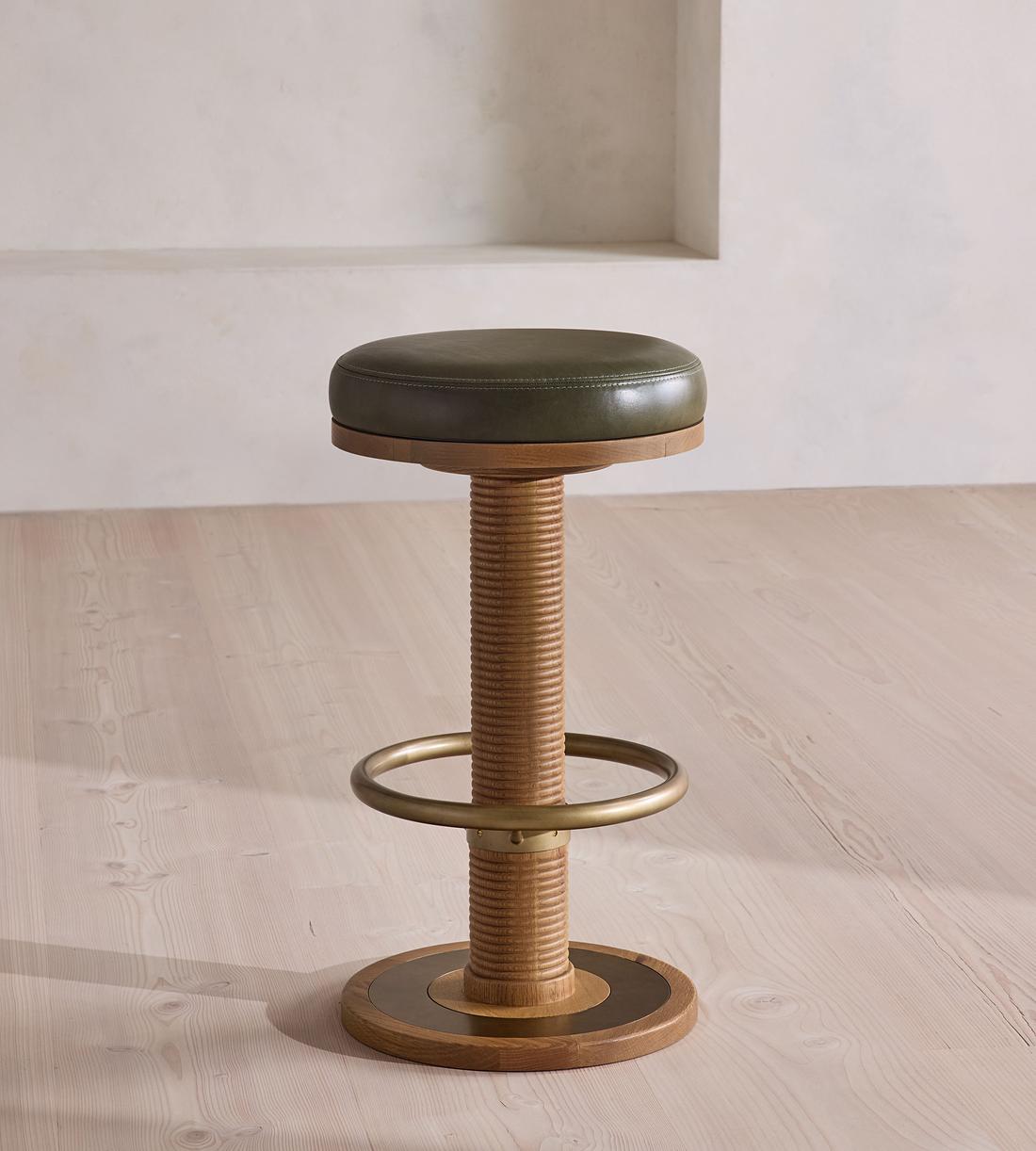 Bryden Counter Barstool - Leather - Moss - US - Listing - Image 2