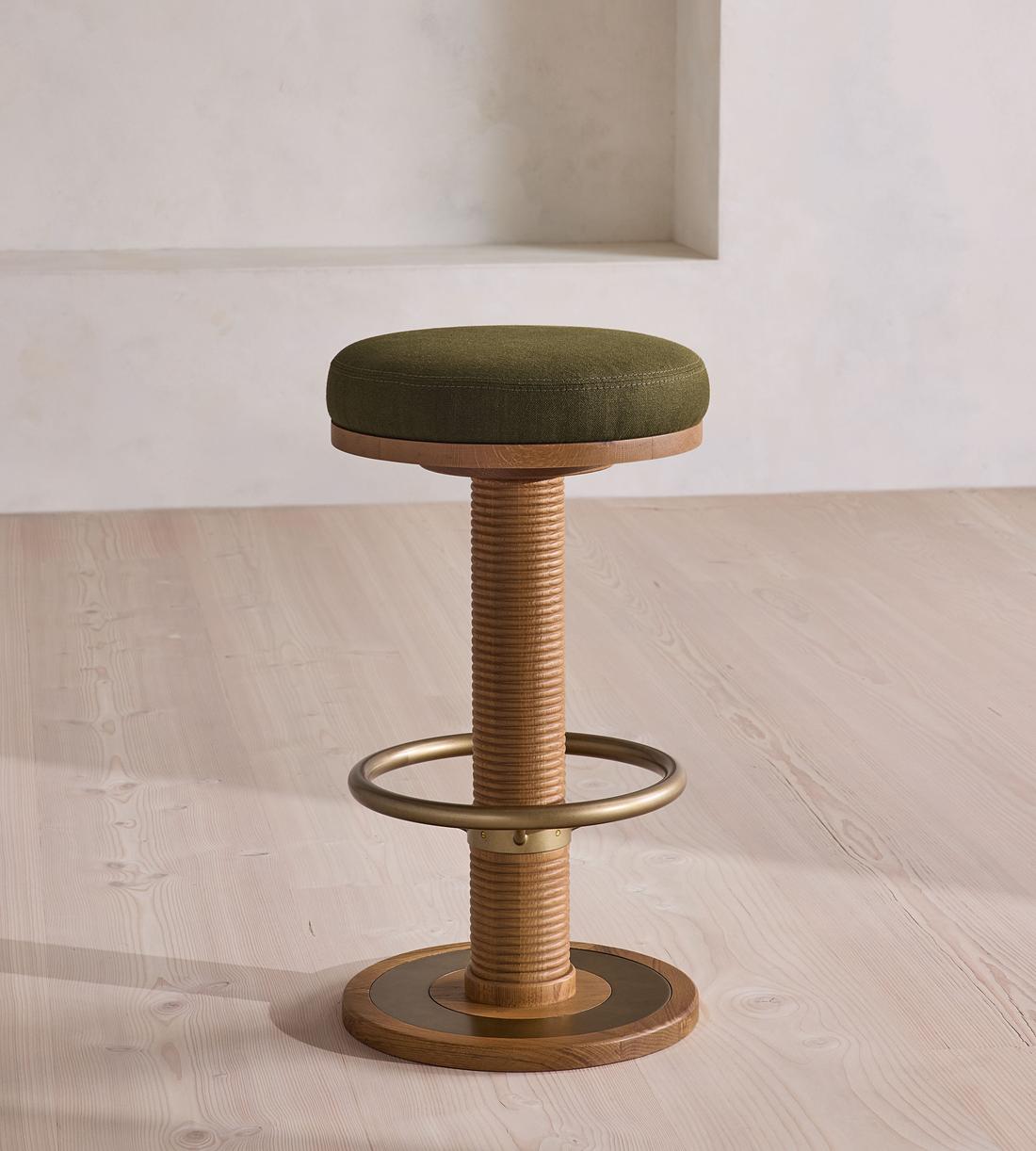 Bryden Counter Barstool - Linen - Olive - UK - Listing - Image 2