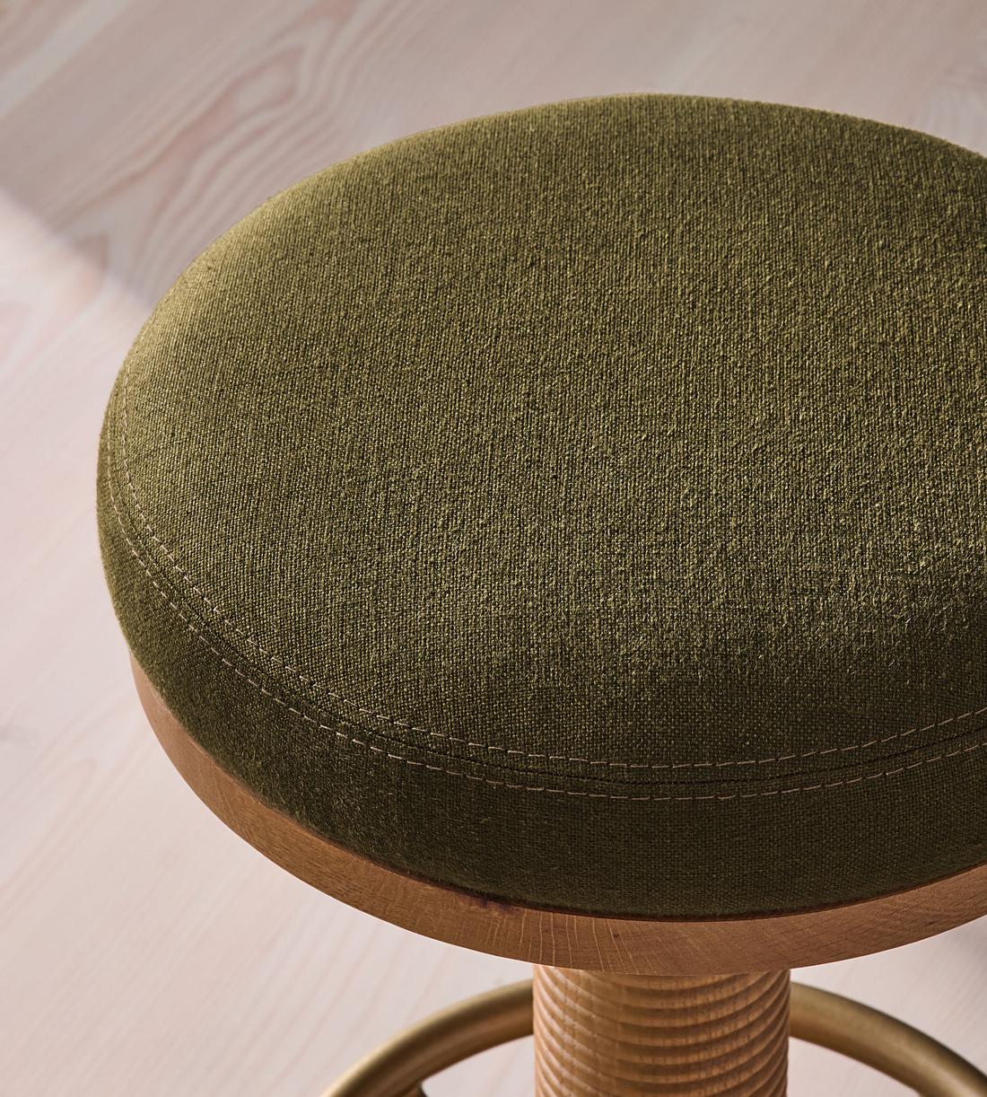 Bryden Counter Barstool - Linen - Olive - UK - Images - Image 3
