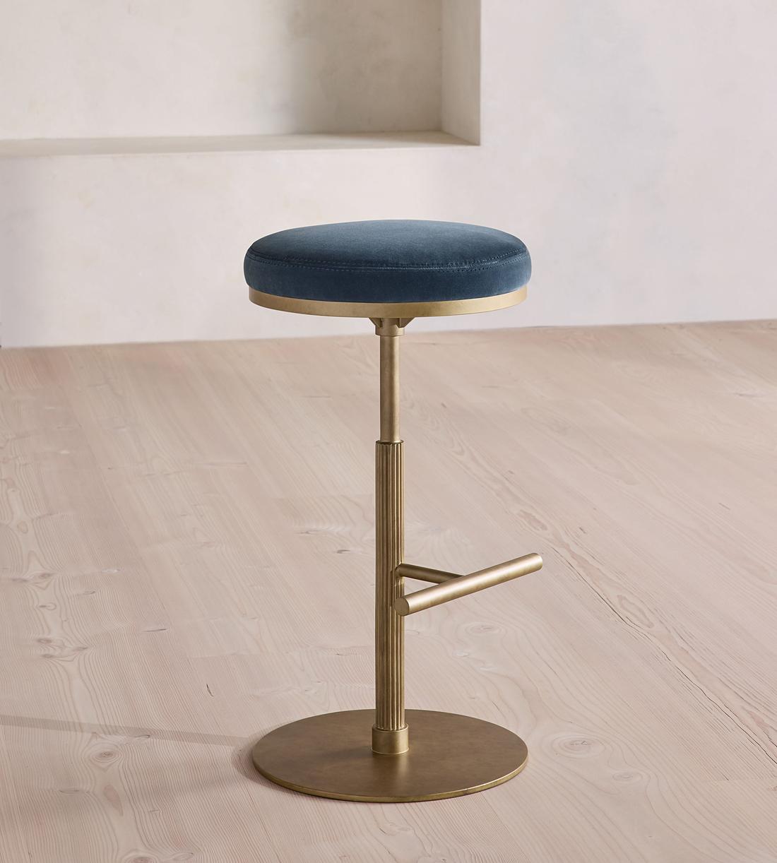 Wardell Counter Stool - Velvet - Grey Blue - UK - Listing - Image 2