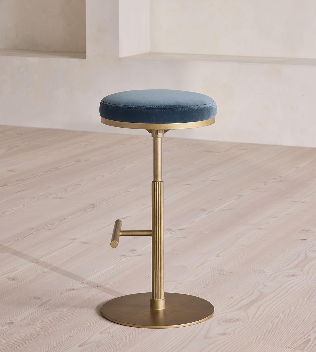 Wardell Counter Stool - Velvet - Grey Blue - UK - Images - Image 3