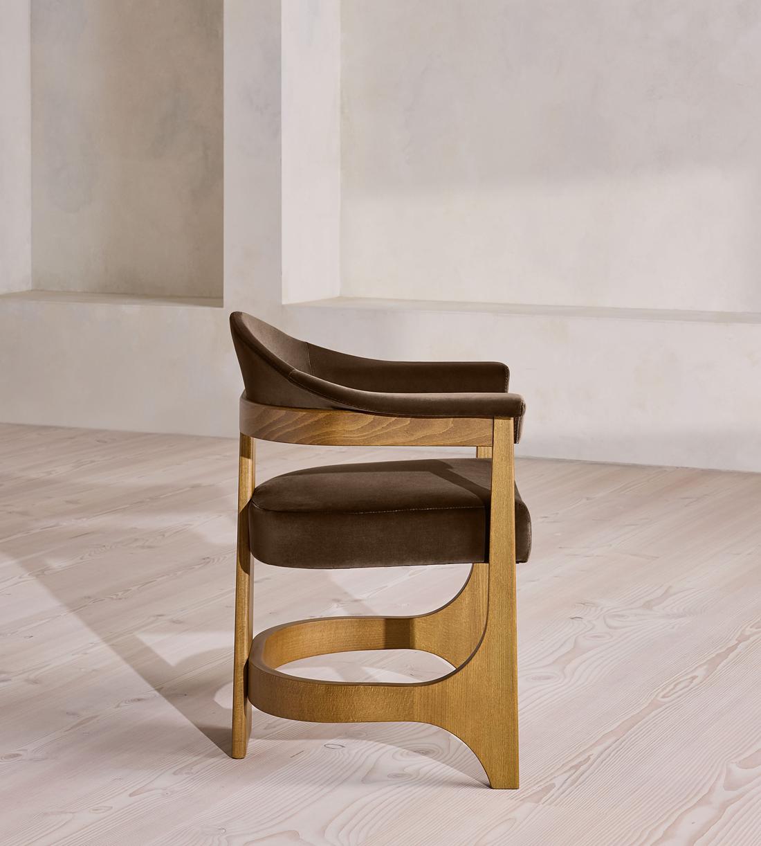 Georgina Dining Chair - Velvet - Chocolate - UK - Images - Image 3