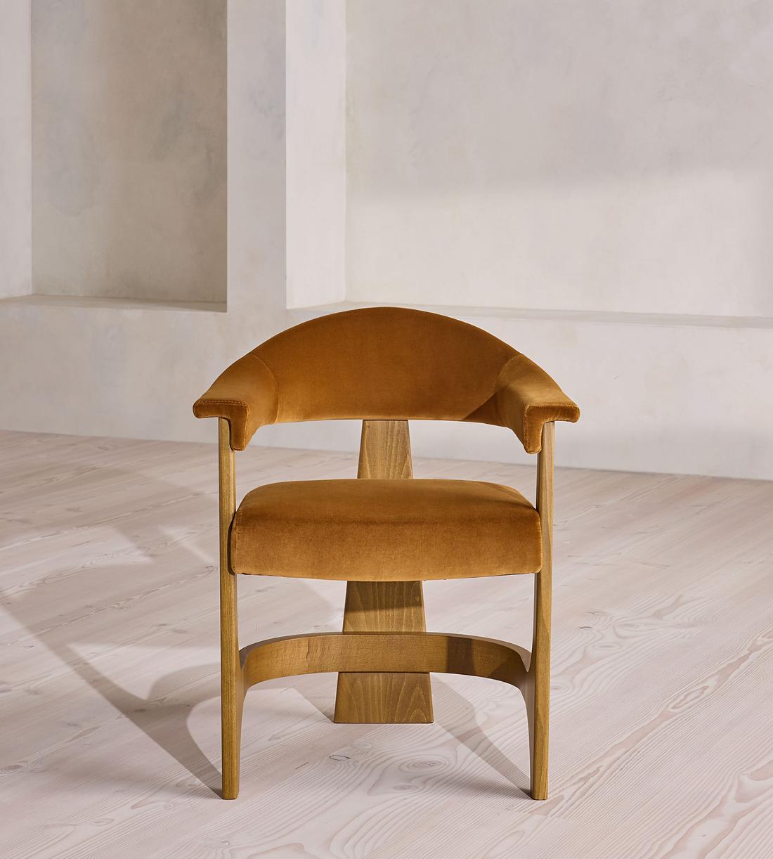 Georgina Dining Chair - Velvet - Mustard - UK - Listing - Image 2