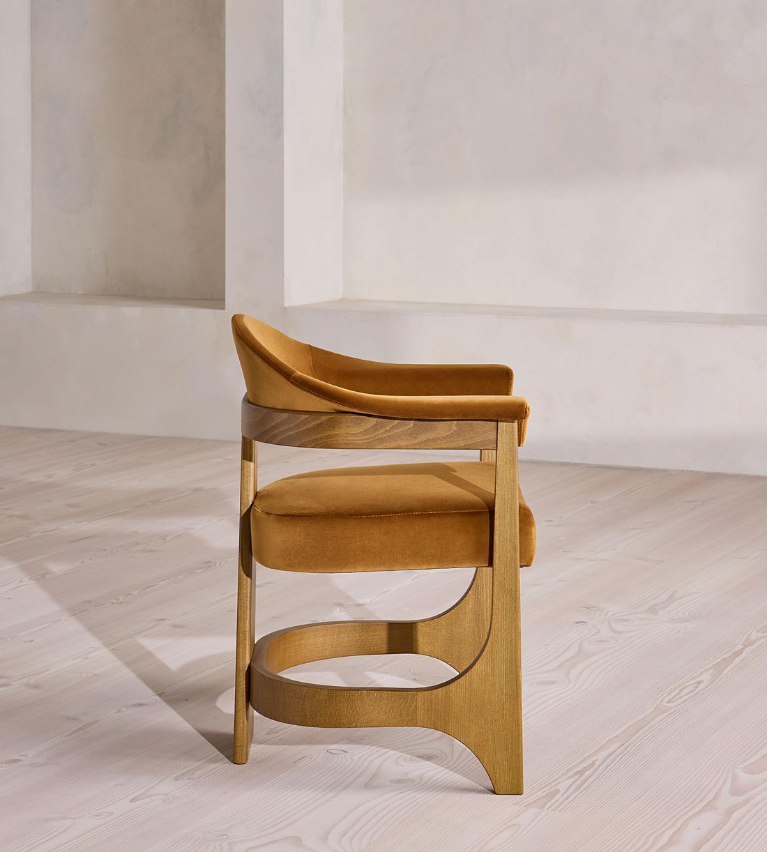 Georgina Dining Chair - Velvet - Mustard - UK - Images - Image 3