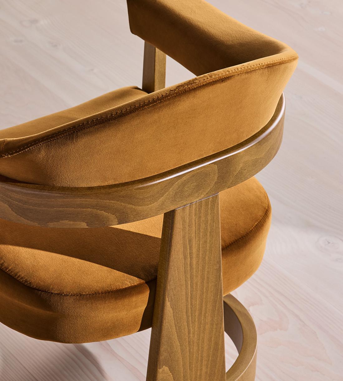 Georgina Dining Chair - Velvet - Mustard - US - Images - Image 5