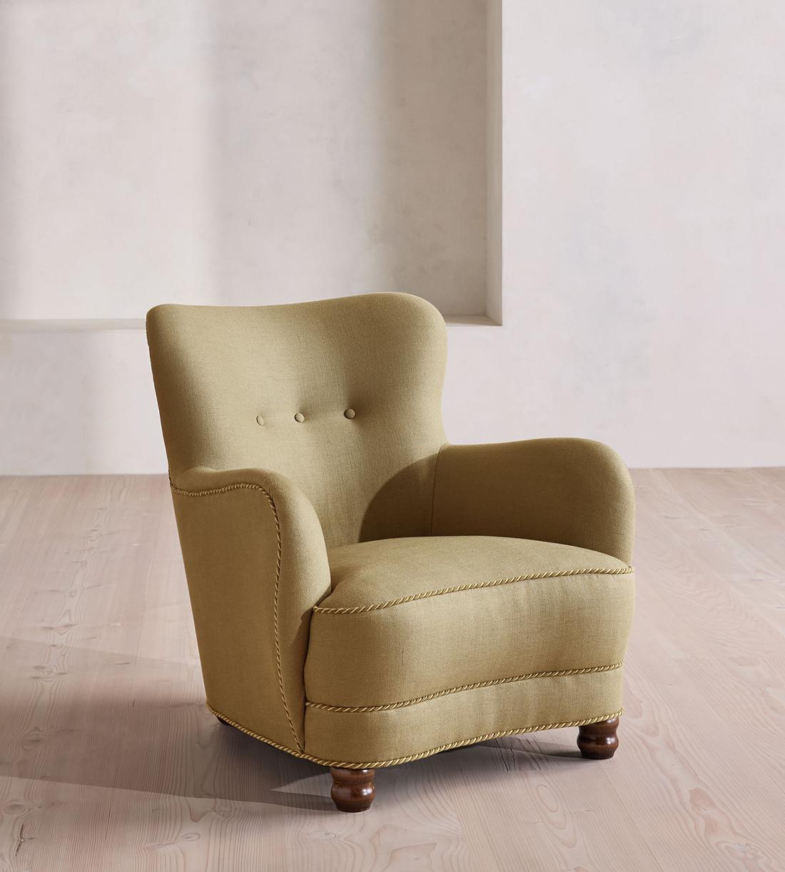 Pippa Armchair - Linen - Wheat - UK - Listing - Image 2