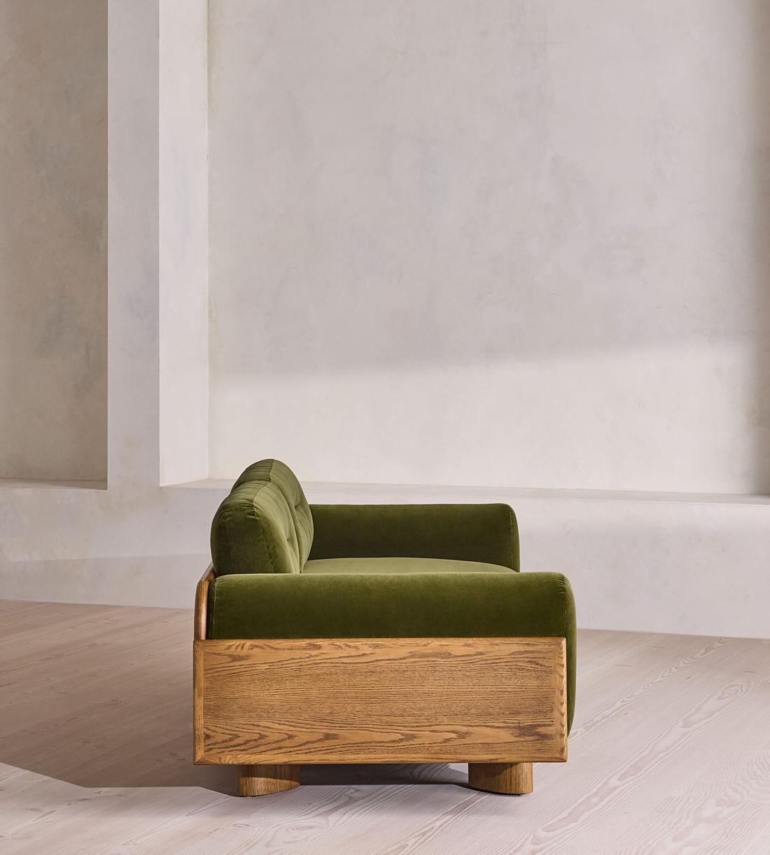 Hoxton Three Seater Sofa - Velvet - Olive - UK - Images - Image 5