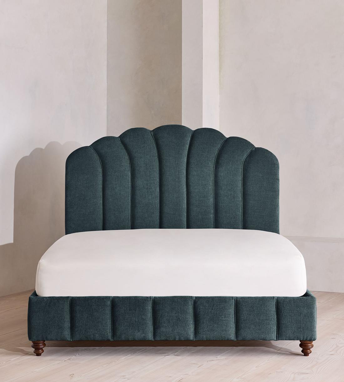 Manette Bed - Full - Linen Chenille - Deep Teal - US - Listing - Image 2