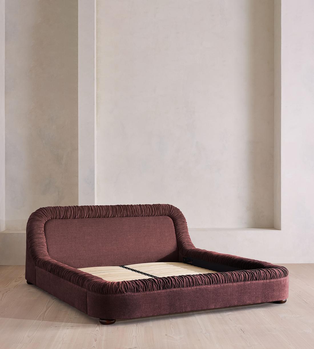 Vara Bed - Emperor - Linen Chenille - Bordeaux - Images - Image 4