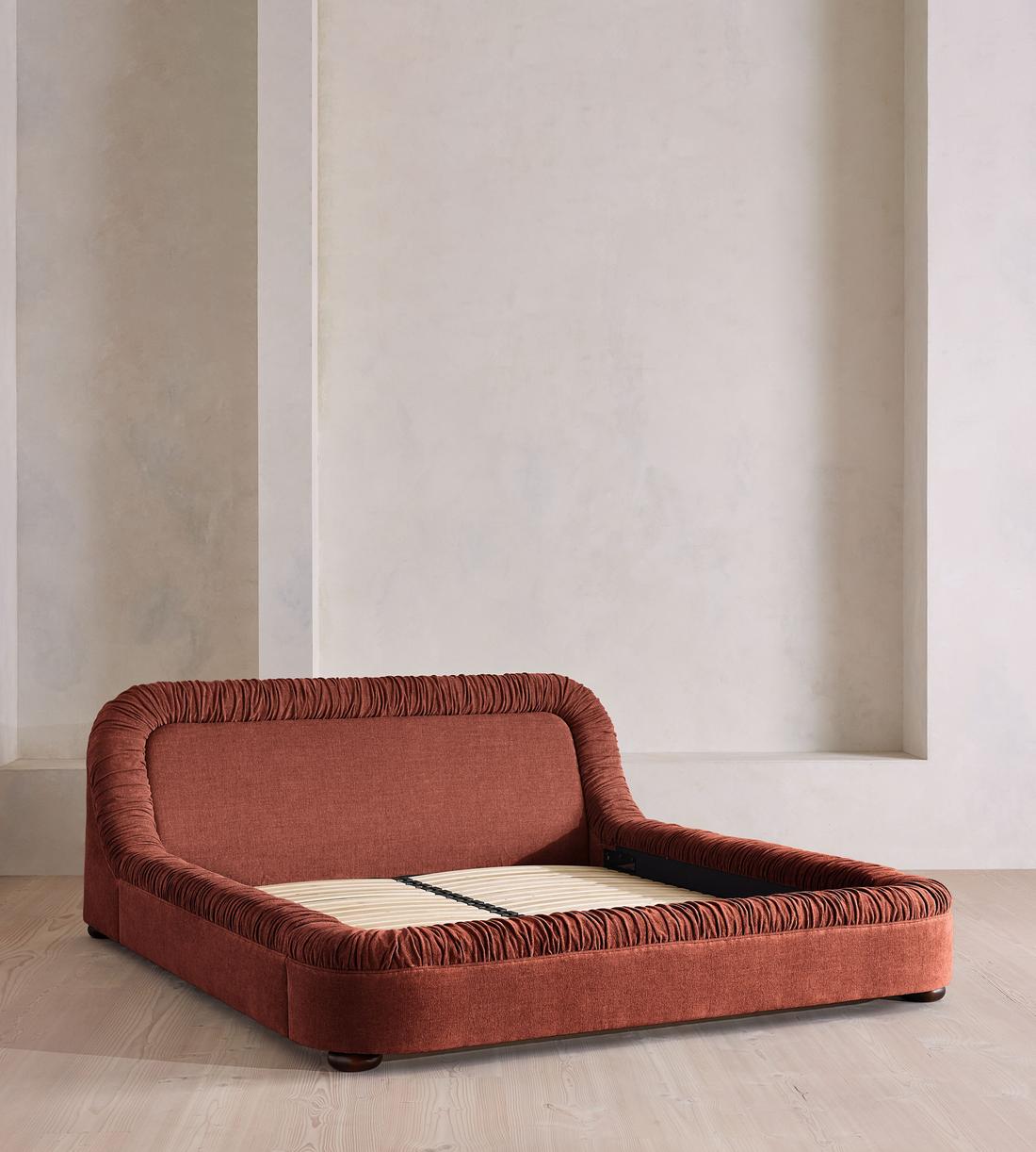 Vara Bed - King - Linen Chenille - Rust - Images - Image 3
