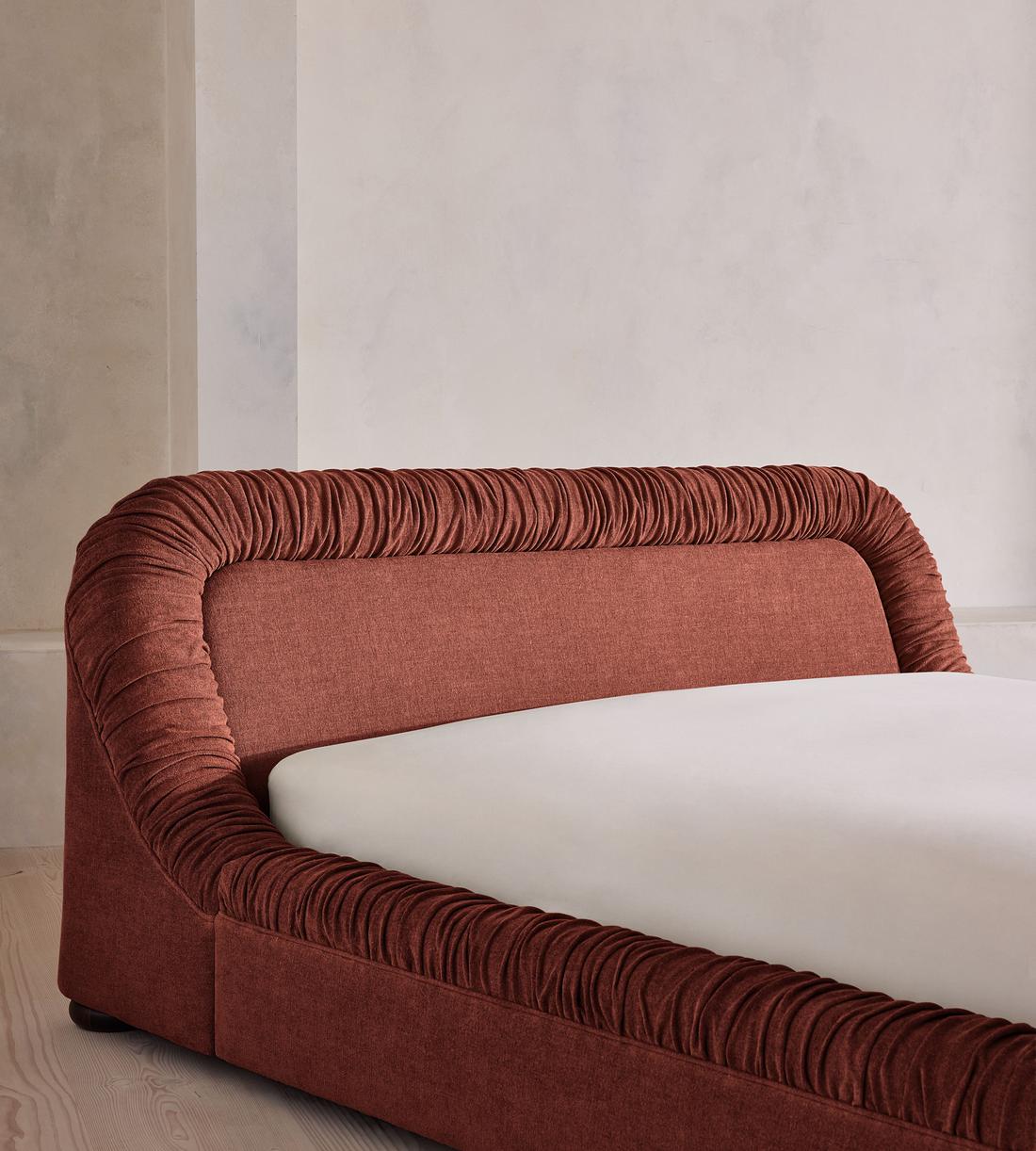 Vara Bed - King - Linen Chenille - Rust - Images - Image 4