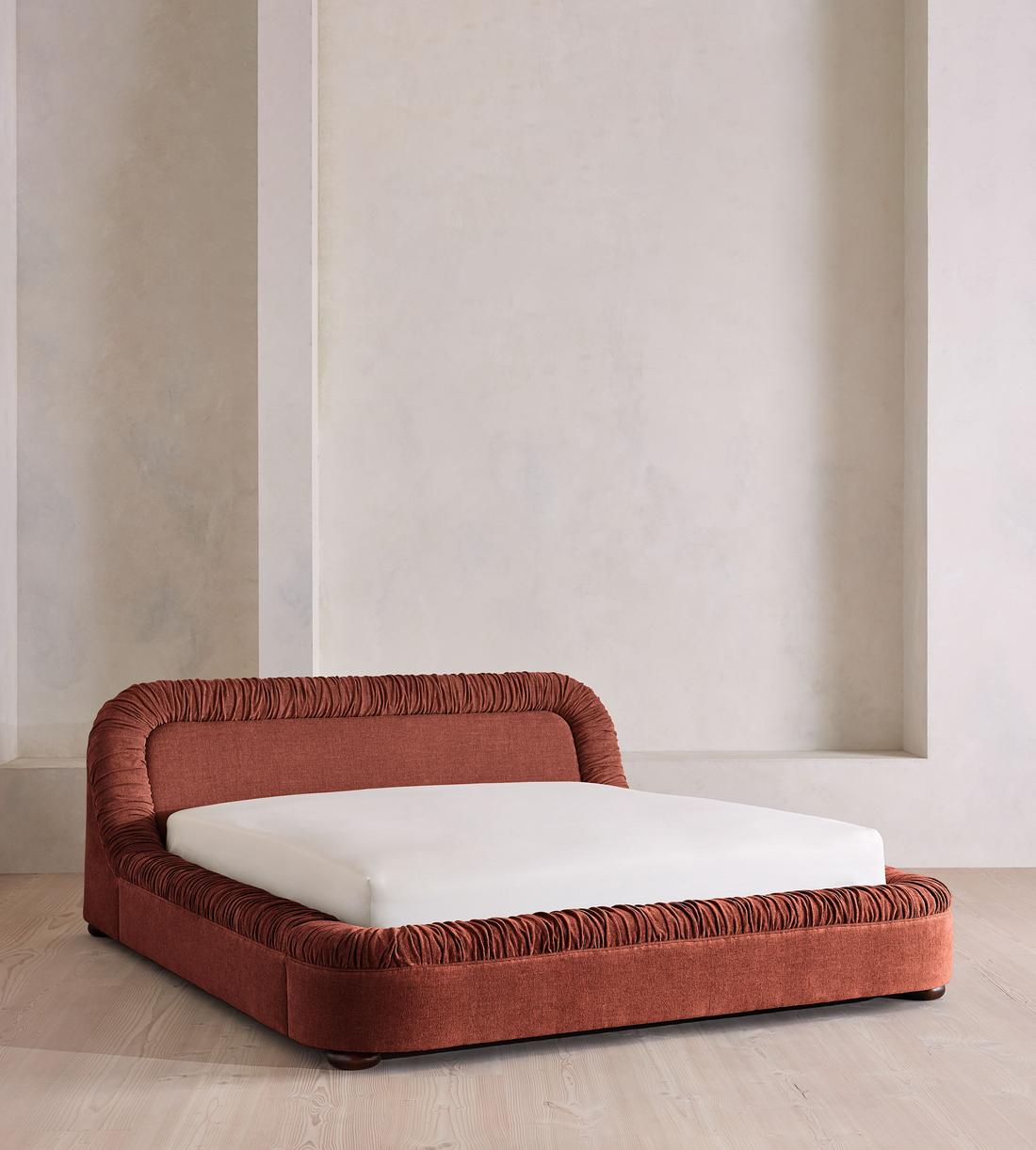 Vara Bed - Emperor - Linen Chenille - Rust - Listing - Image 1