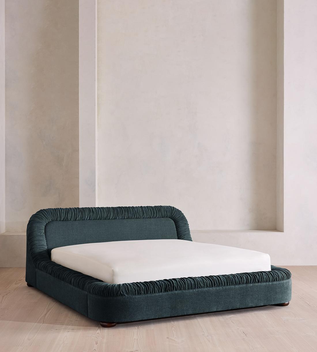 Vara Bed - King - Linen Chenille - Deep Teal - Listing - Image 1