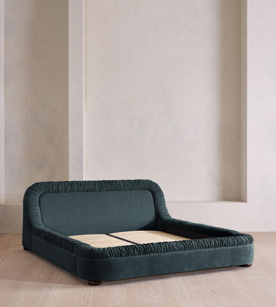 Vara Bed - King - Linen Chenille - Deep Teal - Images - Image 3