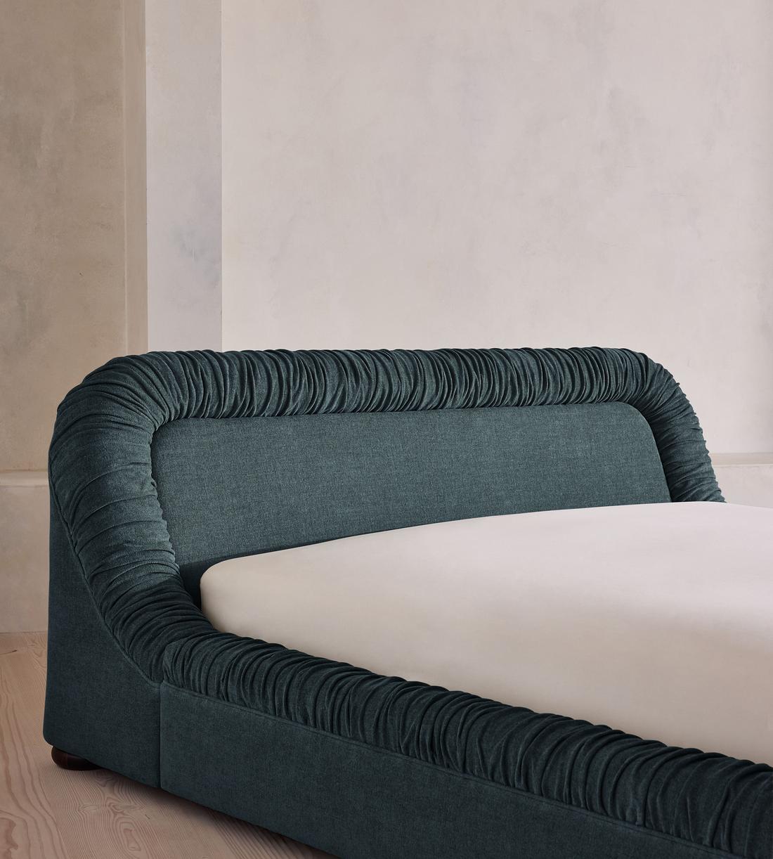 Vara Bed - King - Linen Chenille - Deep Teal - Images - Image 4
