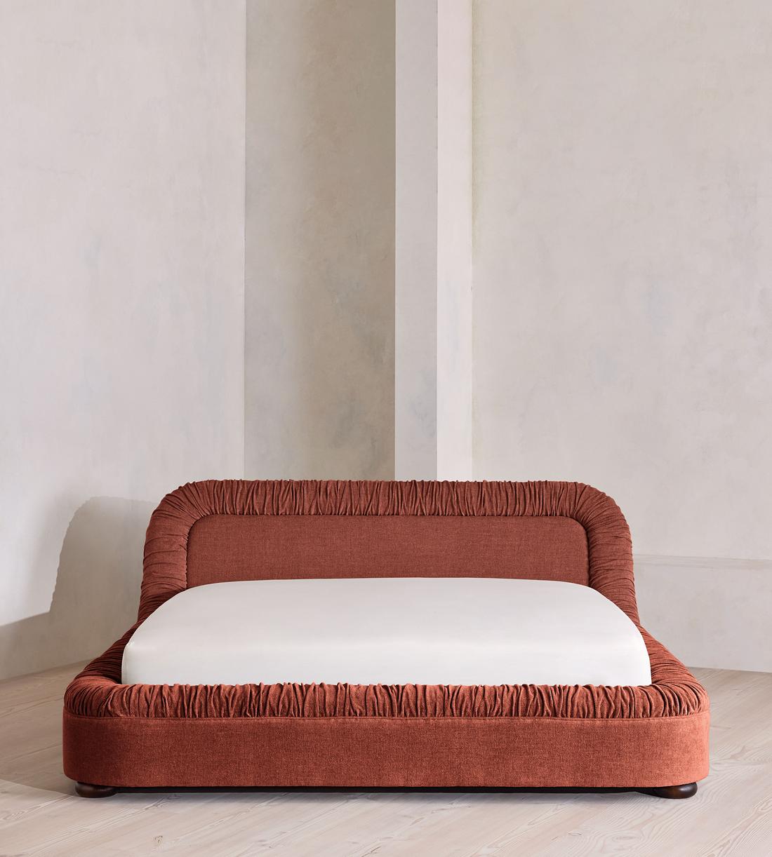 Vara Bed - Queen - Linen Chenille - Rust - US - Listing - Image 2