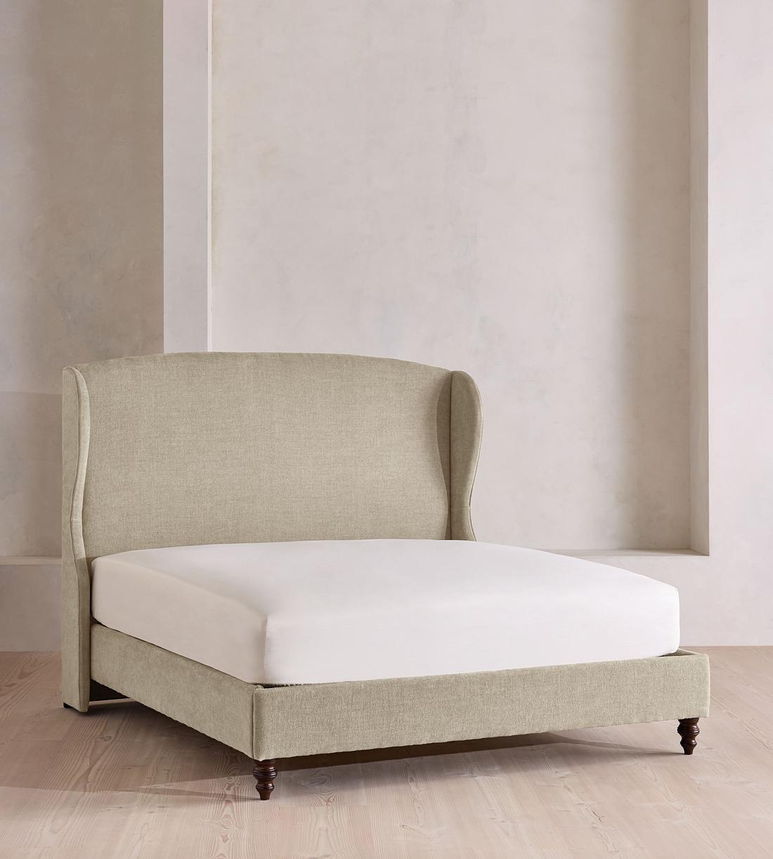 Rivas Bed - King - Linen Chenille - Stone - UK - Listing - Image 1
