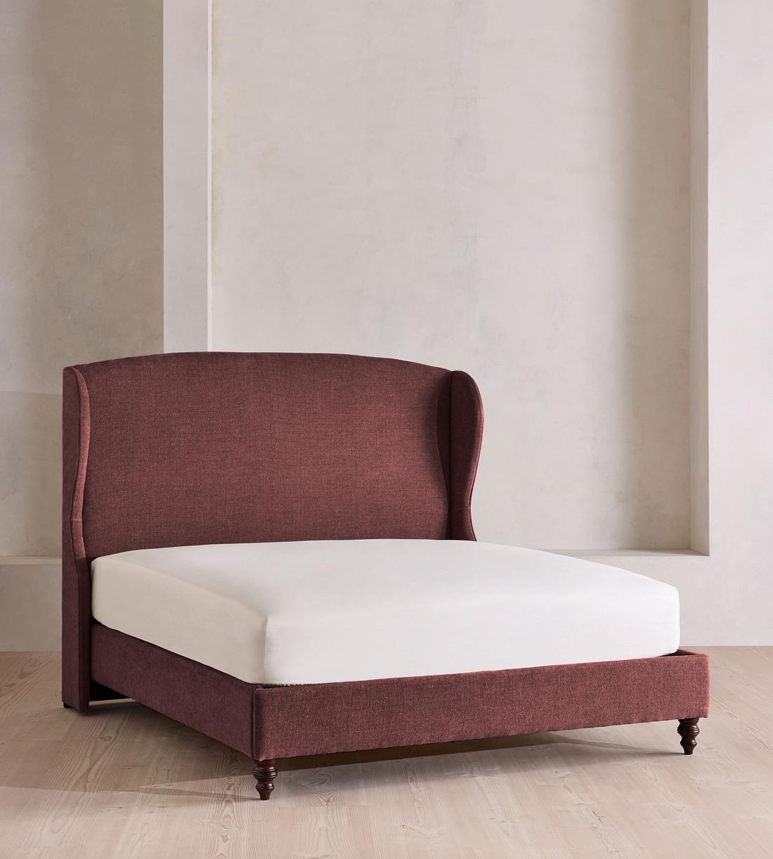 Rivas Bed - King - Linen Chenille - Bordeaux - Listing - Image 1
