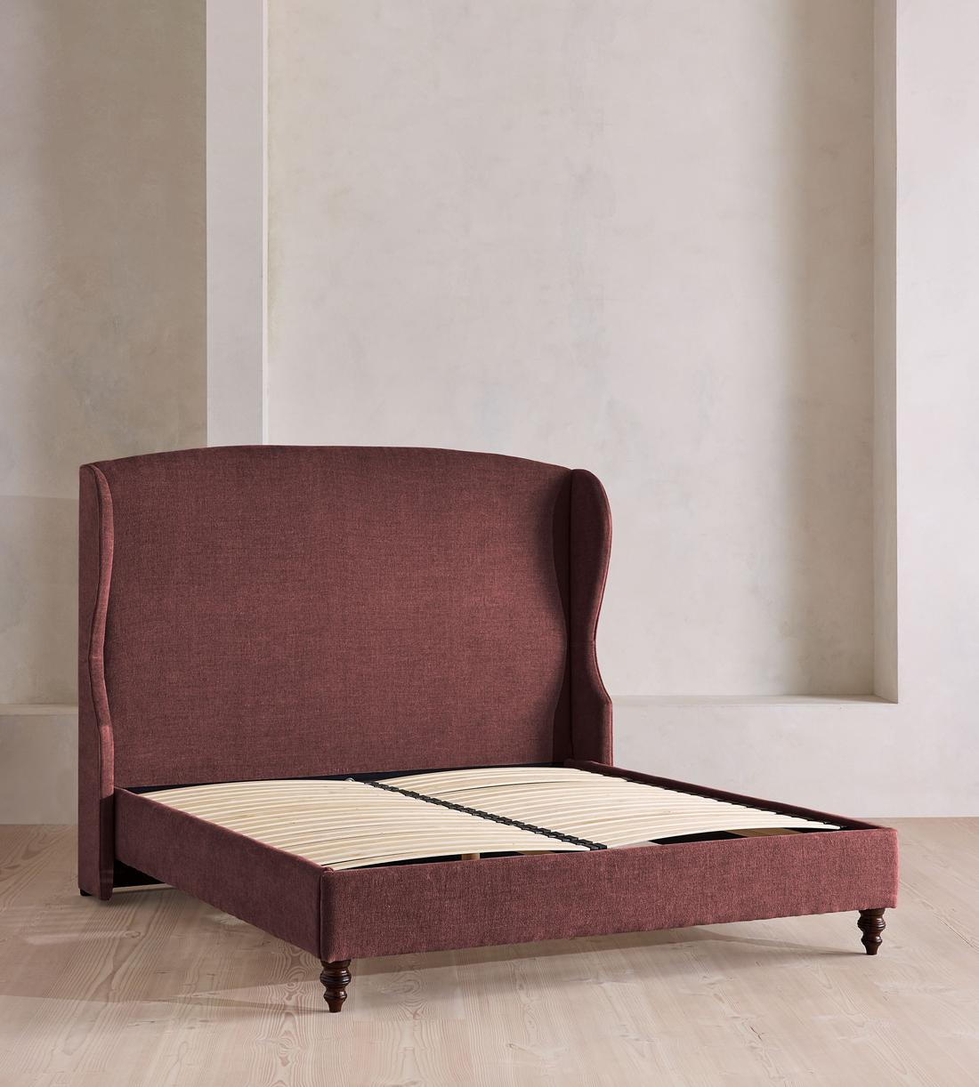 Rivas Bed - King - Linen Chenille - Bordeaux - Images - Image 3