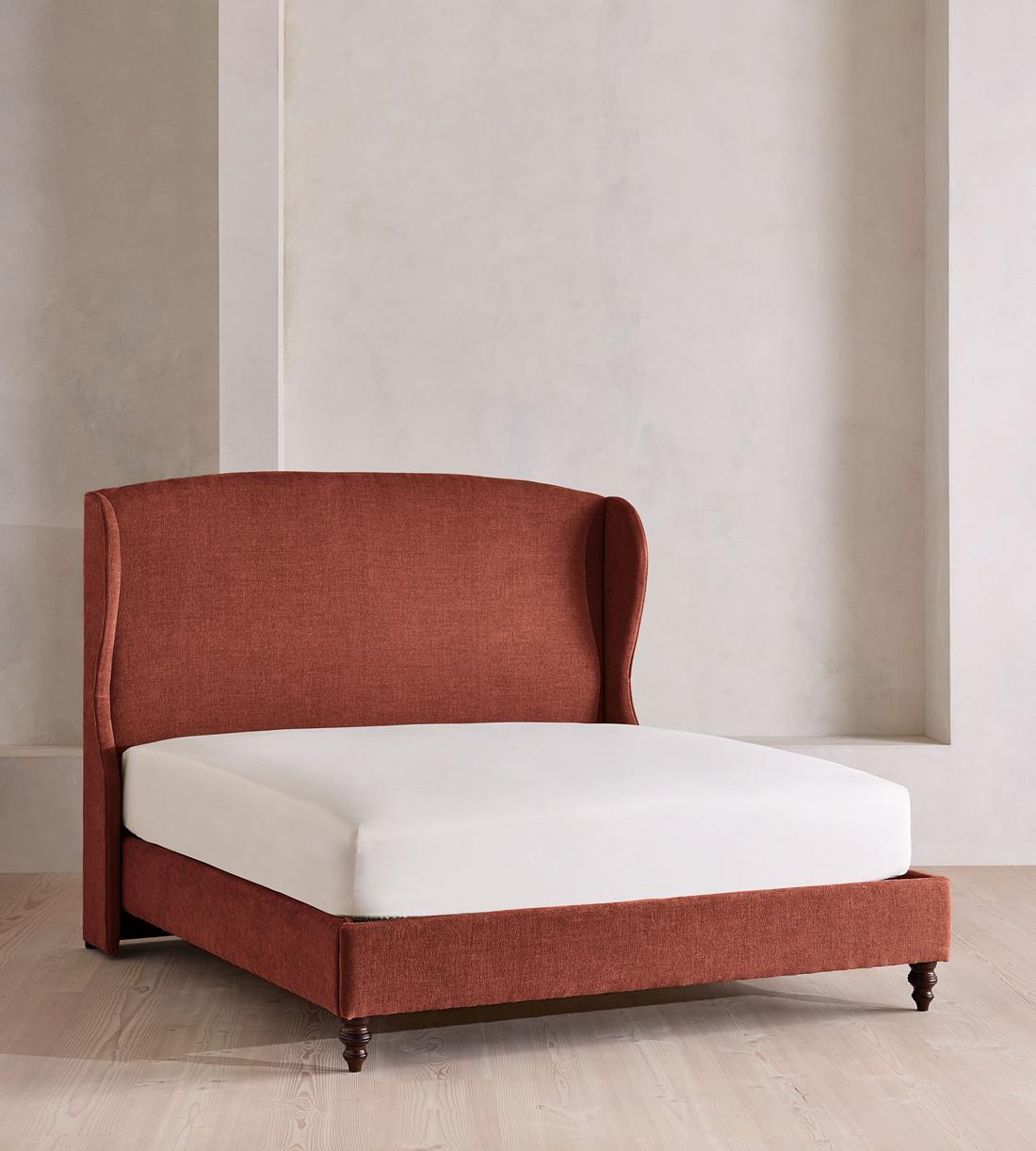 Rivas Bed - King - Linen Chenille - Rust - Listing - Image 1
