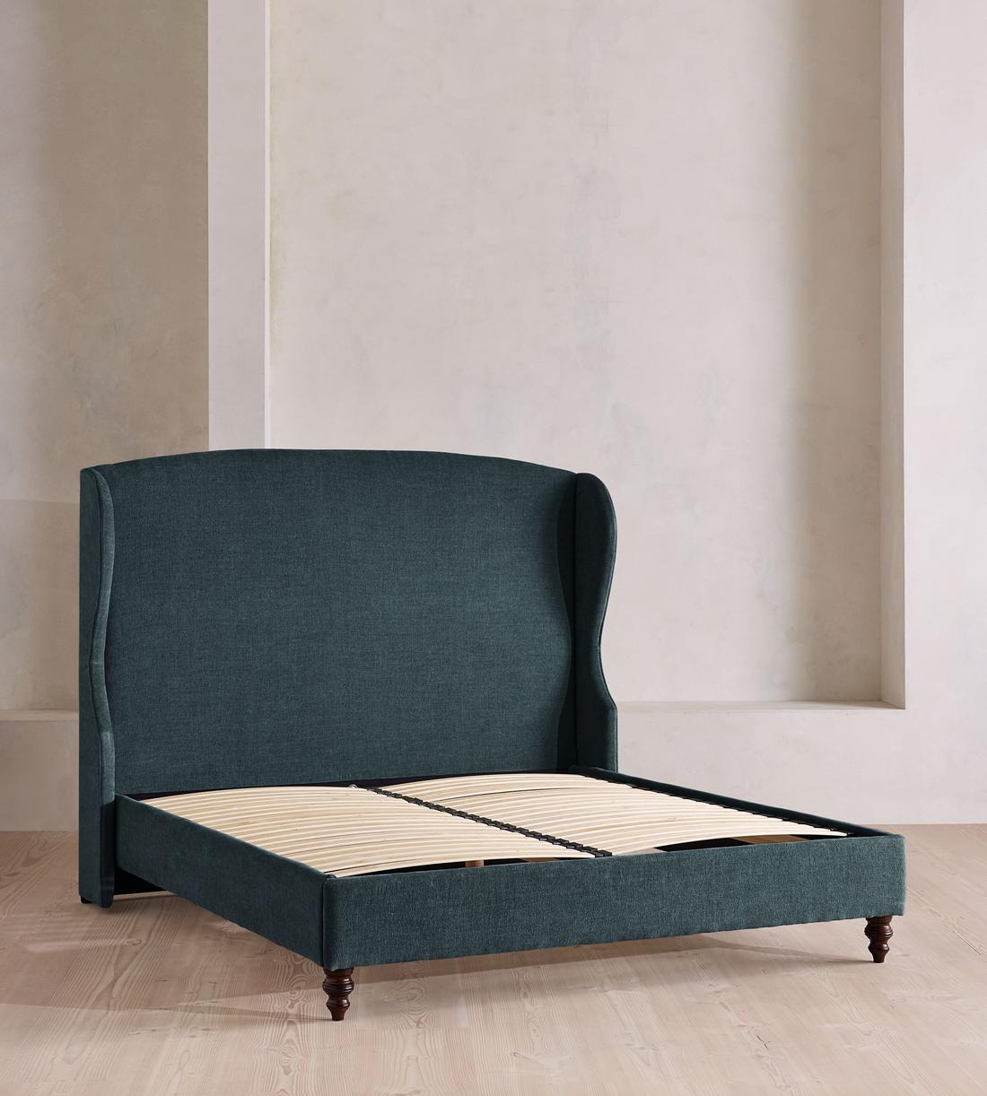 Rivas Bed - King - Linen Chenille - Deep Teal - Images - Image 3