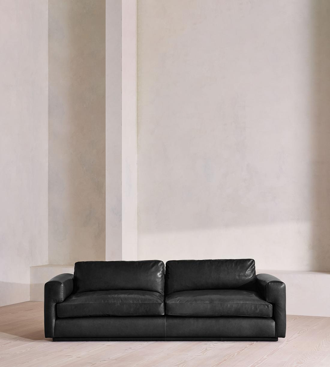 Mossley Three Seater Sofa - Leather - Black - US - Listing - Image 1