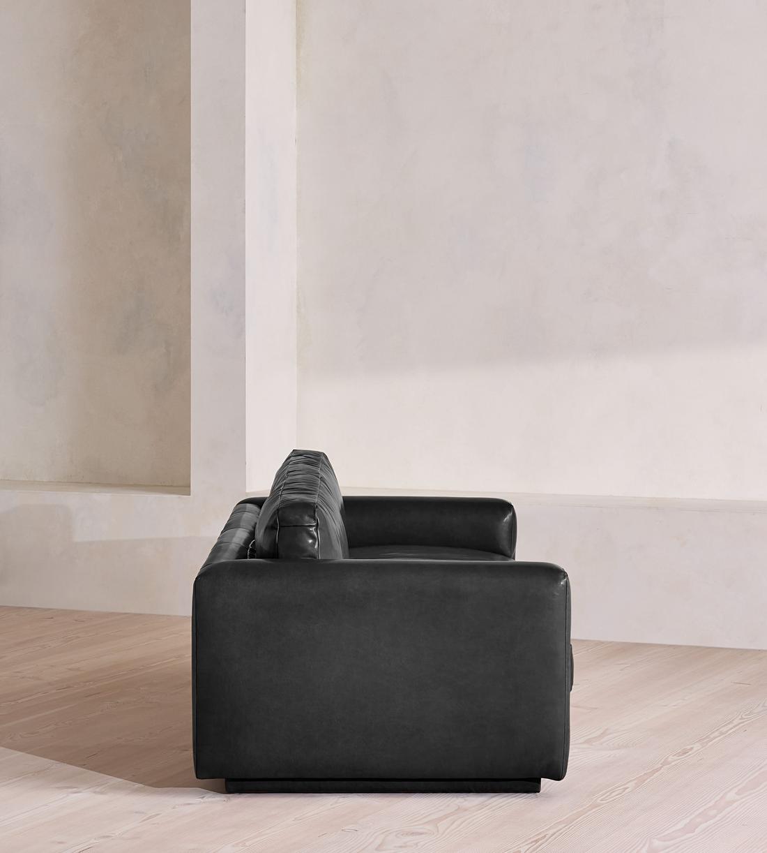 Mossley Three Seater Sofa - Leather - Black - US - Images - Image 3