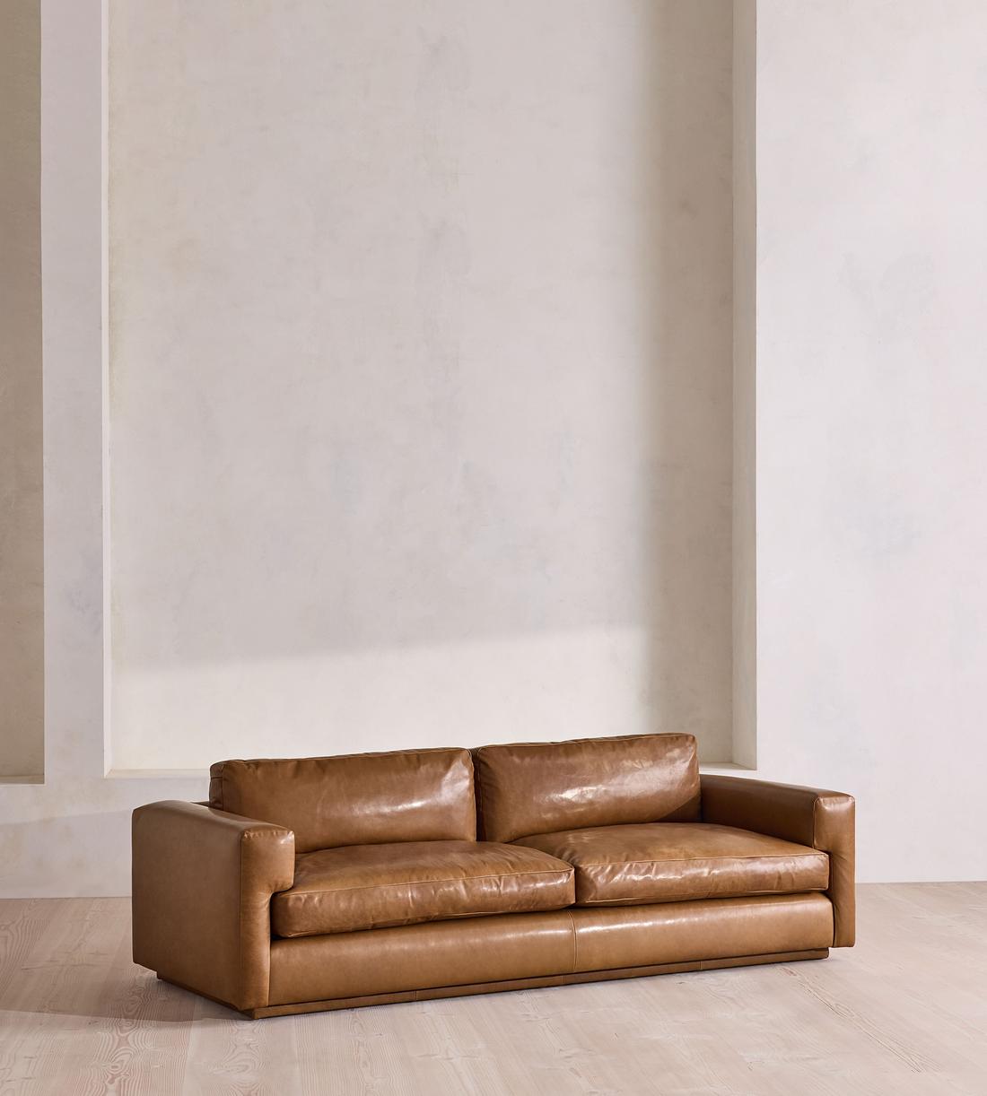 Mossley Three Seater Sofa - Leather - Chestnut - US - Listing - Image 2