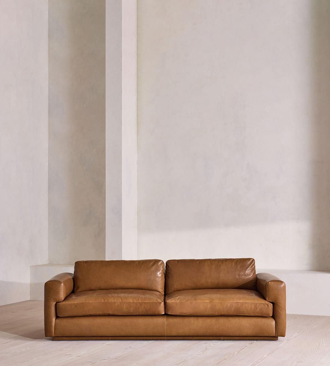 Mossley Three Seater Sofa - Leather - Chestnut - UK - Listing - Image 1
