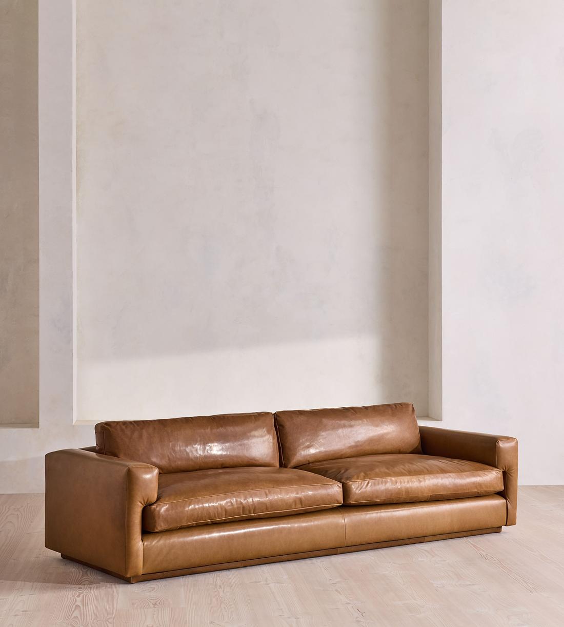 Mossley Four Seater Sofa - Leather - Chestnut - US - Listing - Image 2