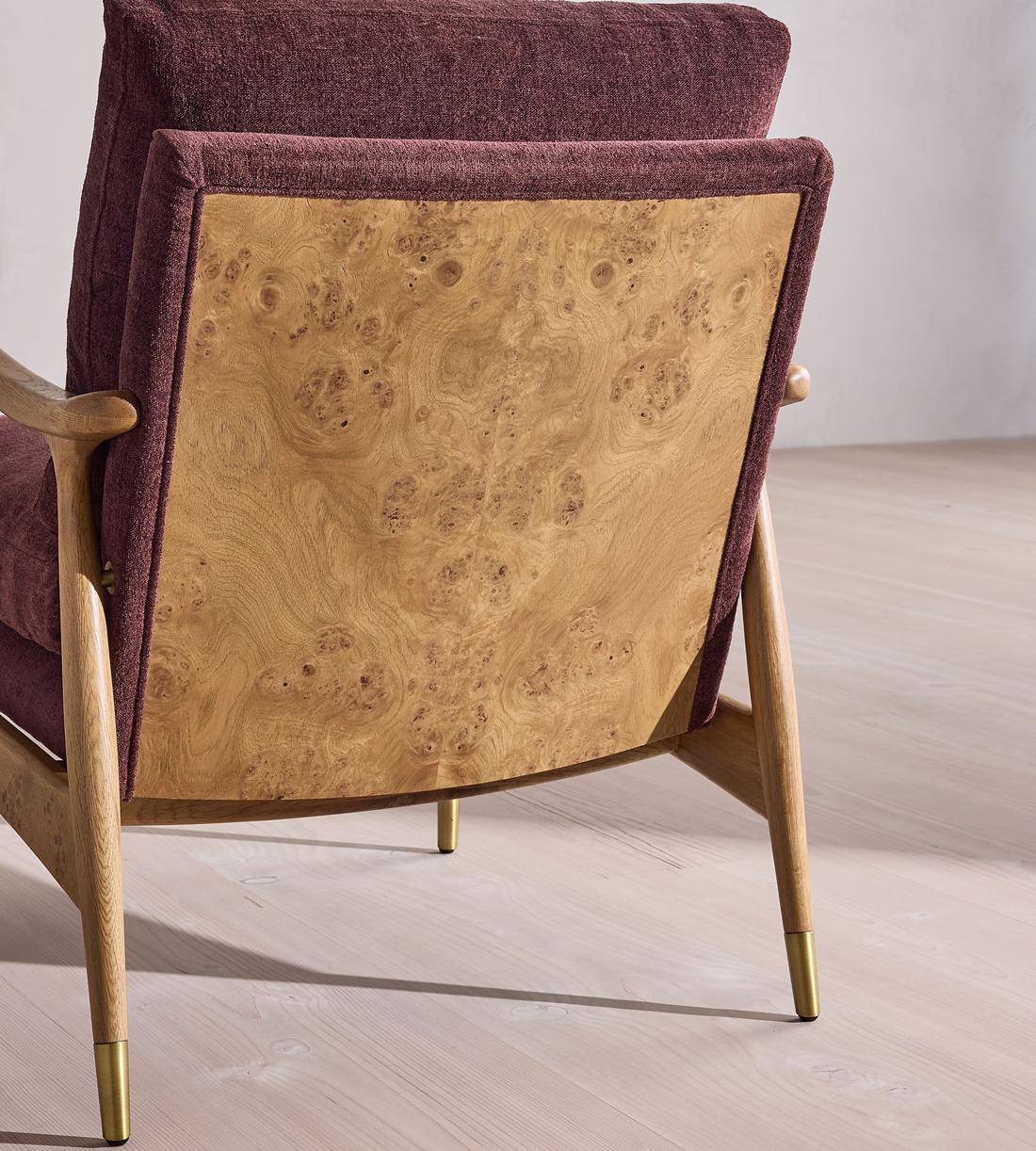 Theodore Burl Armchair - Linen Chenille - Bordeaux - US - Listing - Image 2