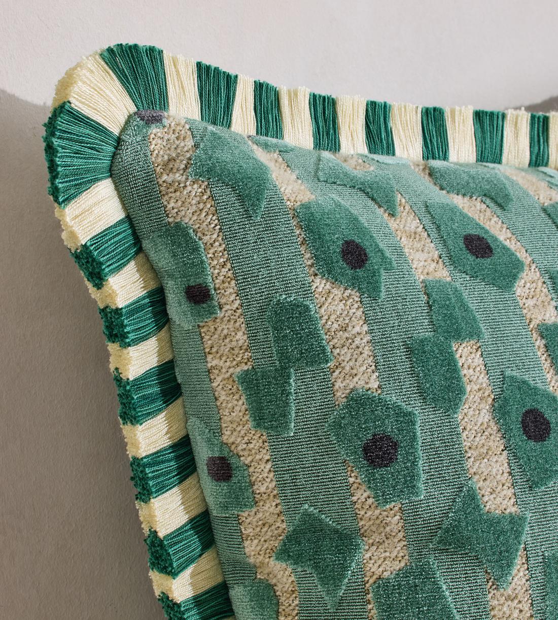 Jeremiah Square Cushion - Aqua - Images - Image 3
