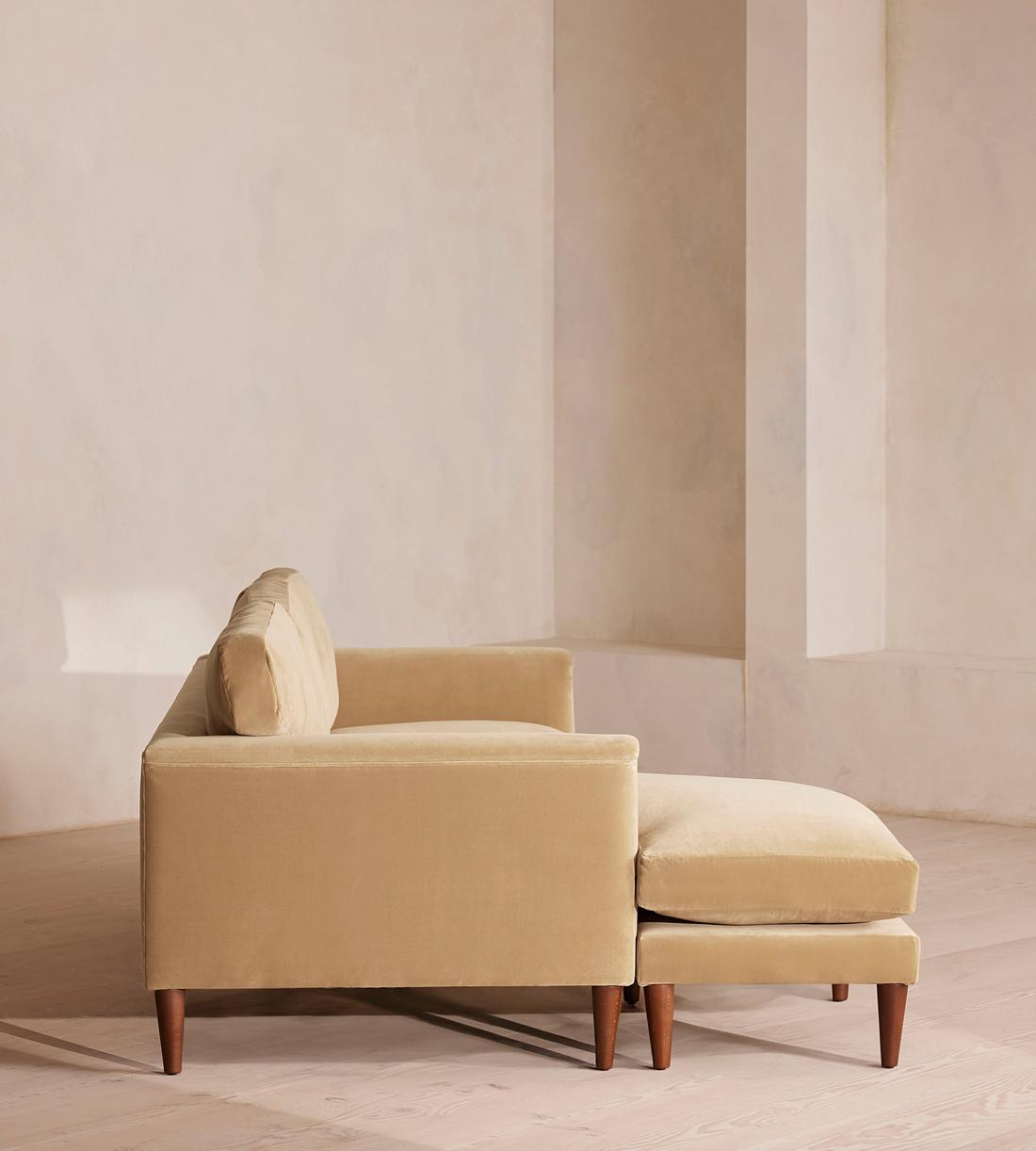 Reya Chaise-end Sofa - Velvet - Camel - Images - Image 3