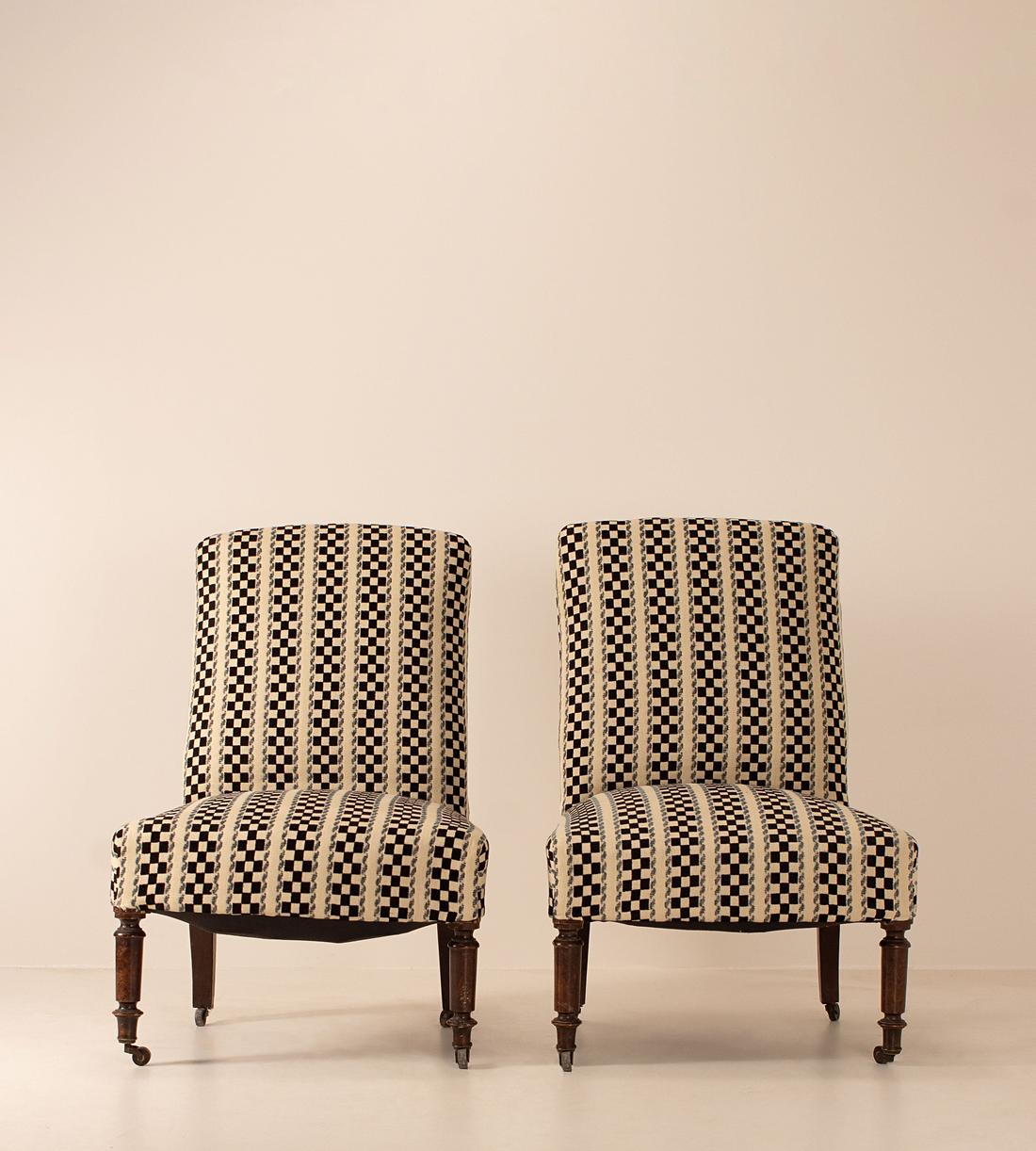 Vintage Pair of Side Chairs - Ebonised Wood - France - Images - Image 3