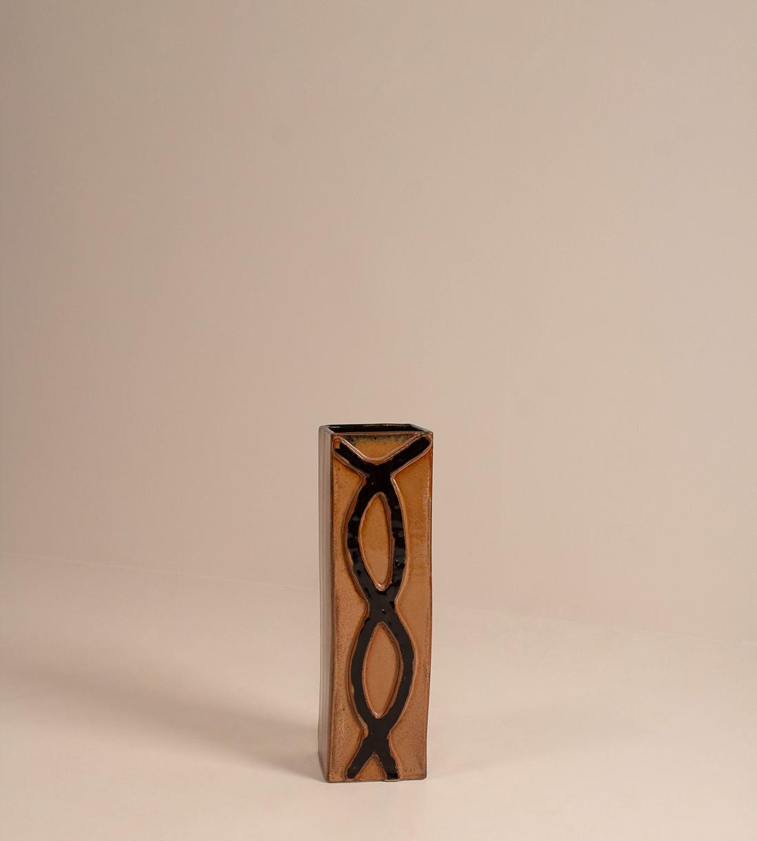 Vintage Mid Century Vase - Glazed Glass - Belgium - Listing - Image 1