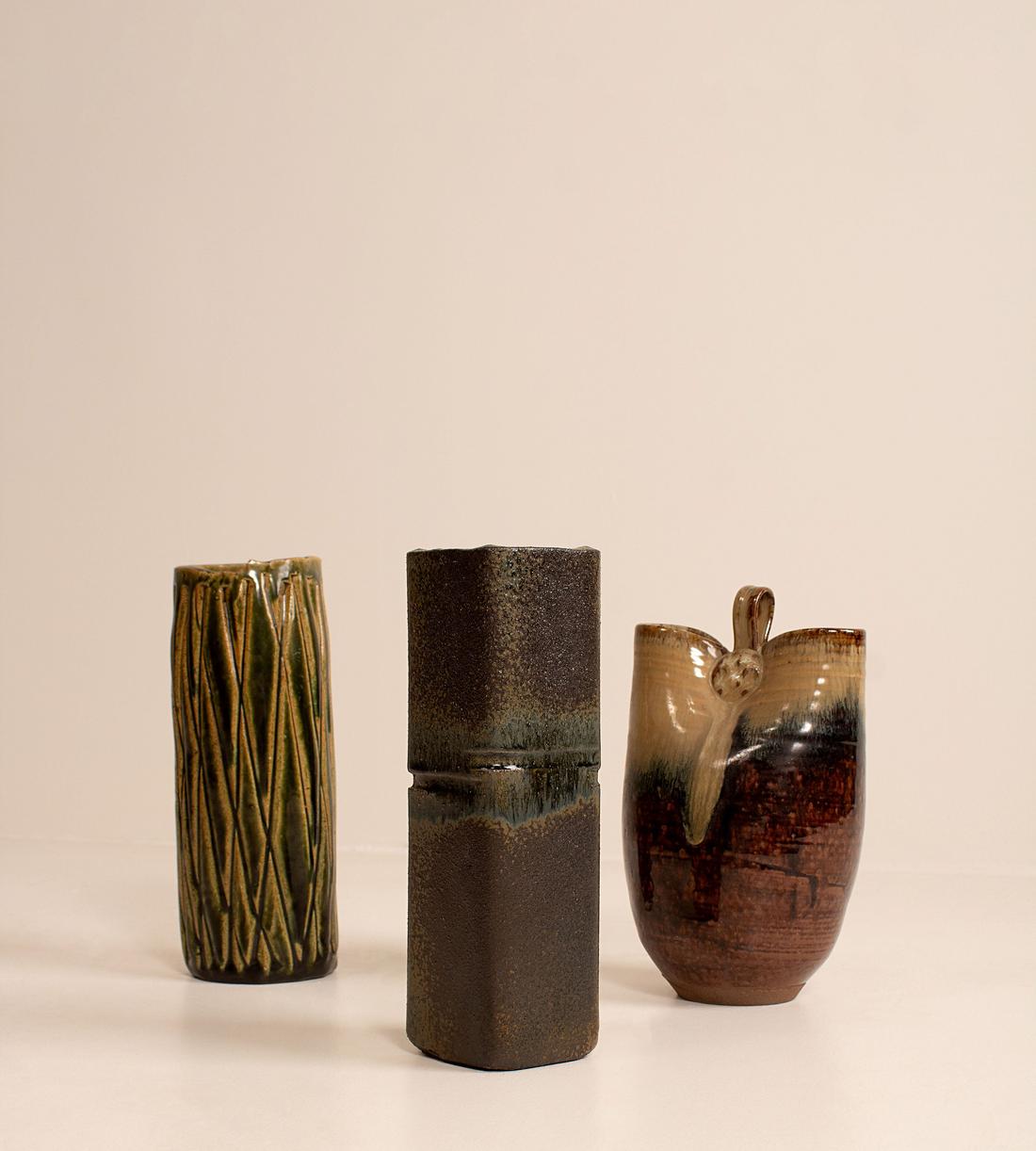 Vintage Glazed Vessels - Set of Three - Listing - Image 1