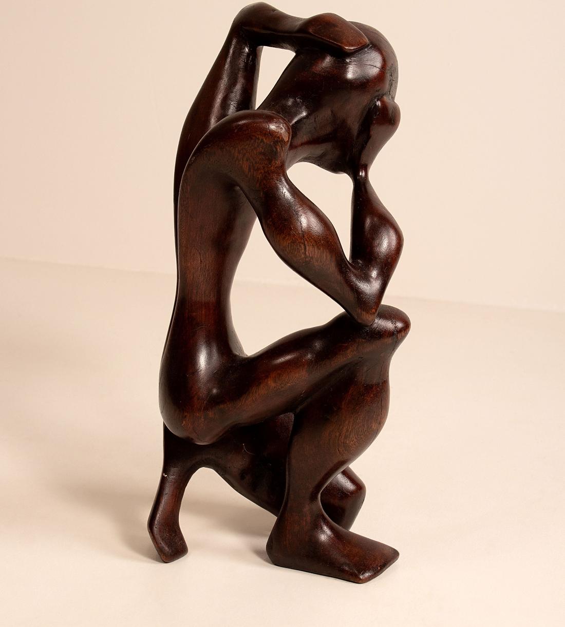 Vintage Carved Sculptural Figurine - Ebonised Wood - Images - Image 3