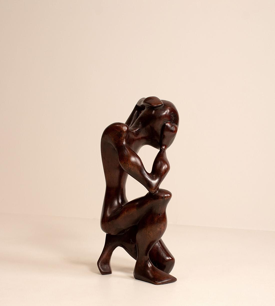 Vintage Carved Sculptural Figurine - Ebonised Wood - Listing - Image 2