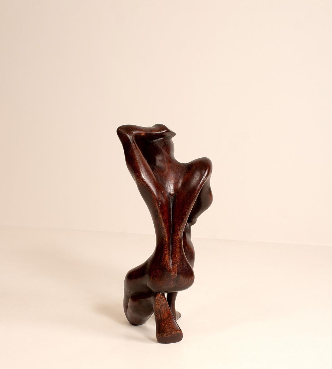 Vintage Carved Sculptural Figurine - Ebonised Wood - Images - Image 4