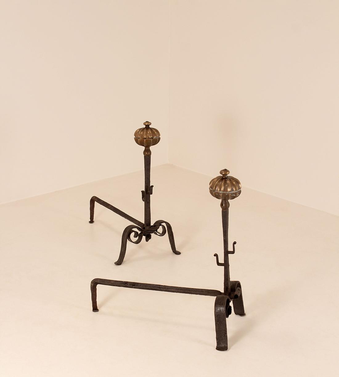 Vintage Firedogs - Brass and Iron - Set of Two - Listing - Image 1