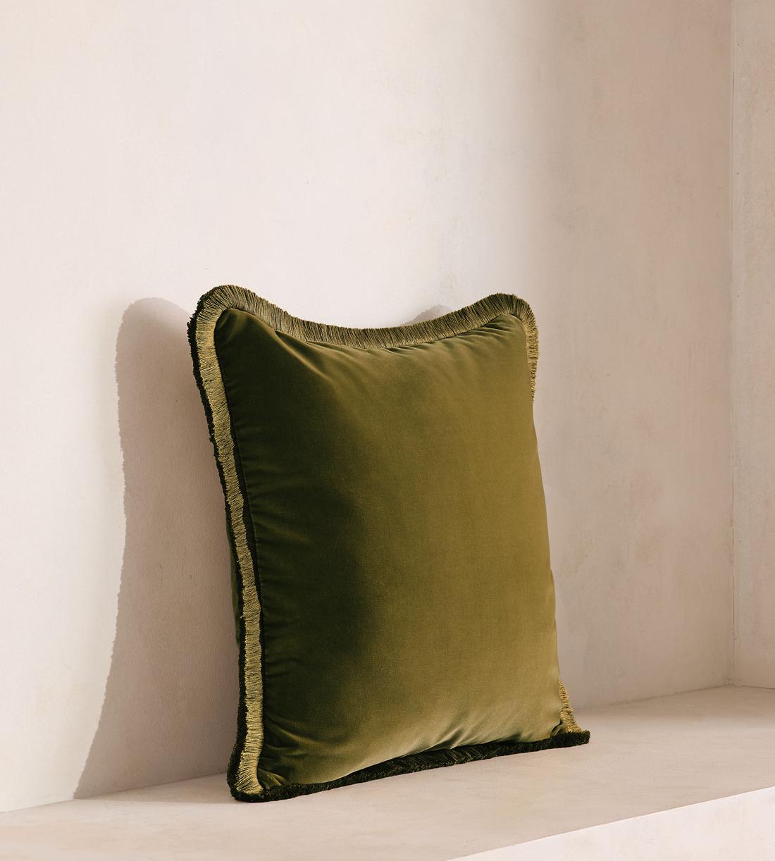 Margeaux Large Square Cushion - Olive - Listing - Image 2