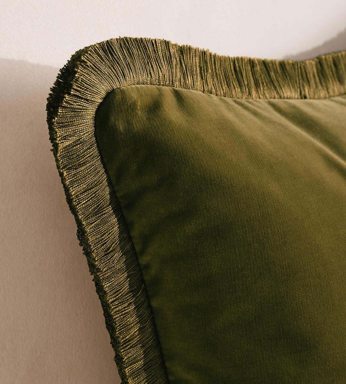 Margeaux Large Square Cushion - Olive - Images - Image 3