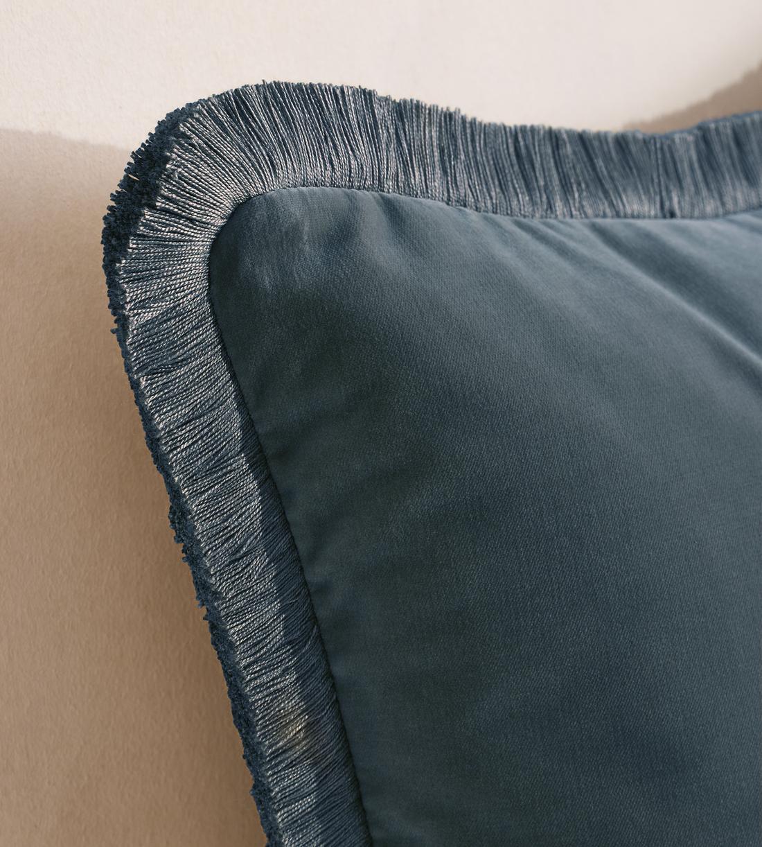 Margeaux Square Cushion - Grey Blue - Images - Image 3