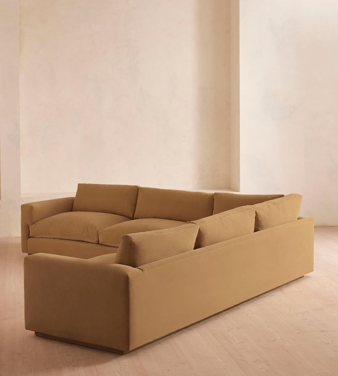 Mossley Corner Sofa - Velvet - Camel - US - Images - Image 8