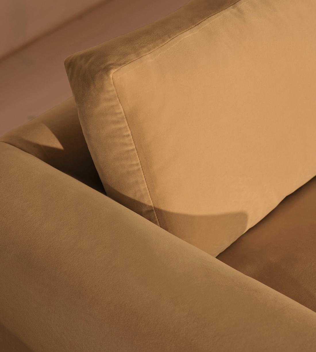 Mossley Corner Sofa - Velvet - Camel - US - Images - Image 11