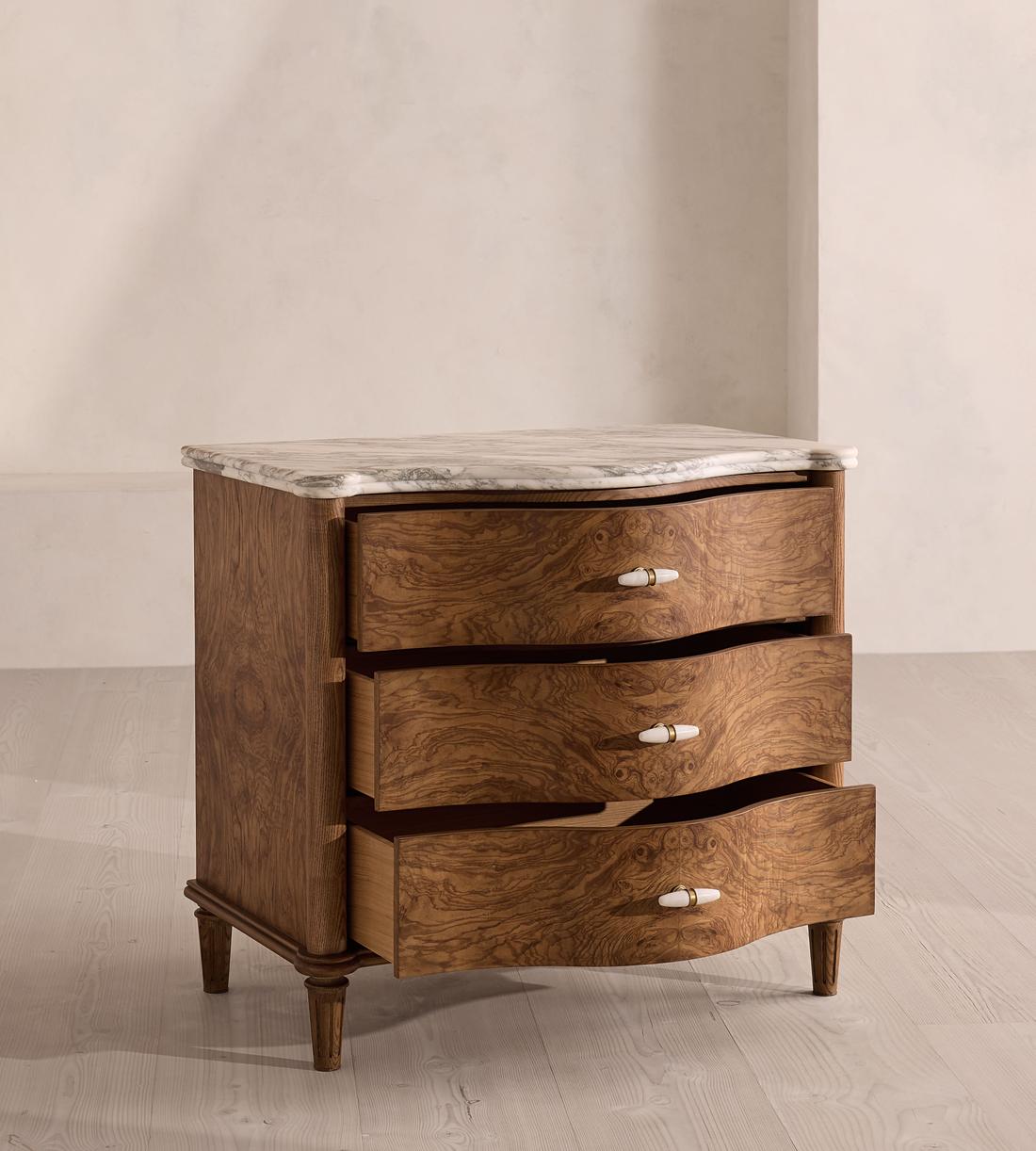 Valerie Three Drawer Dresser - Arabescato Corchia Marble - Images - Image 5