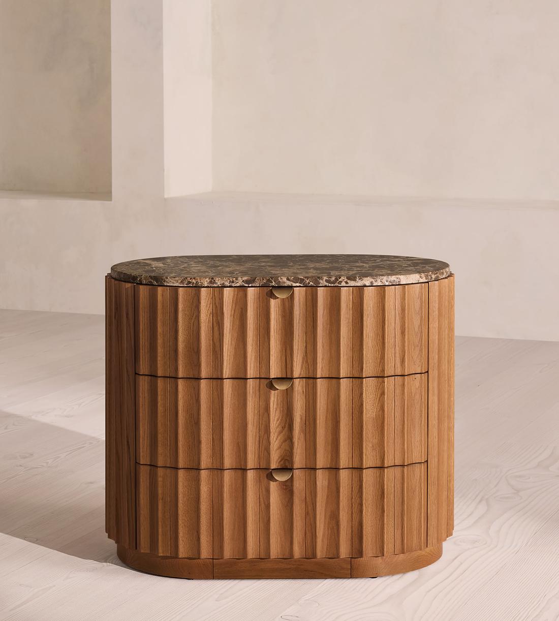 Railton Bedside Table - Dark Emperador Marble - Large - Listing - Image 2
