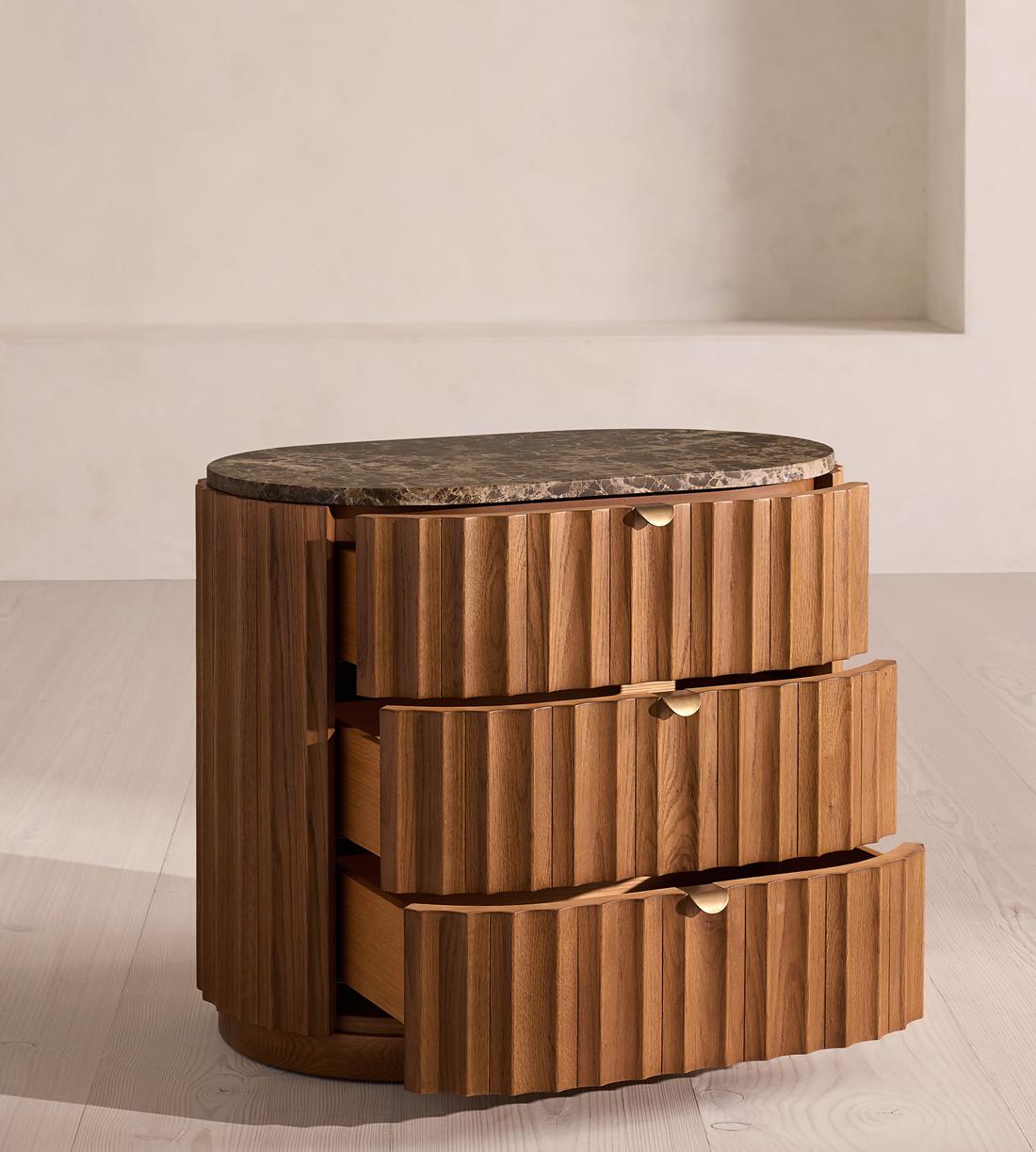 Railton Bedside Table - Dark Emperador Marble - Large - Images - Image 4